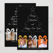 Foto Zwart & Wit Uniek Modern Vrolijk Kerstfeest Feestdagenkaart (Voorkant / Achterkant)