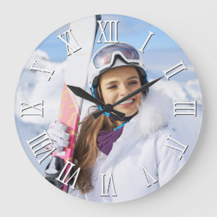 Foto Zwart-wit Vetgedrukte Romeinse cijfers Grote Klok