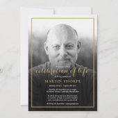 Foto Zwart Wit Viering van het Leven Begrafenis Kaart (Voorkant)