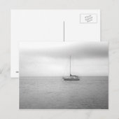 Foto zwart-wit zeilboot briefkaart (Voorkant / Achterkant)