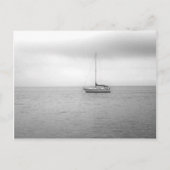 Foto zwart-wit zeilboot briefkaart (Voorkant)