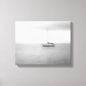 Foto zwart-wit zeilboot canvas afdruk (Voorkant)