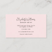Foto Zwarte Blush Roze Script Make-up Artiest Mode Visitekaartje (Achterkant)