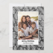 Foto - Zwarte dennenrand - script Vrolijk Kerstfee Feestdagenkaart (Voorkant)