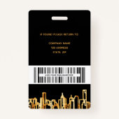 Foto: zwarte gouden logo City skyline Badge (Achterkant)