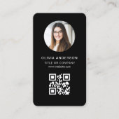 Foto Zwarte QR Code Visitekaartje (Voorkant)