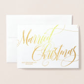 Foto Zwirly gehuwd met kerstbruiloft Dank je wel Folie Kaarten (Voorkant met envelop)