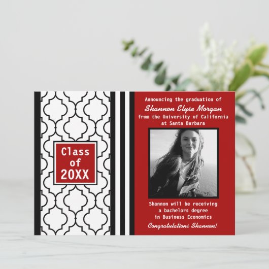 Fotoaankondiging 1 hedendaags grafisch Afstuderen Aankondiging (Staand voorkant)