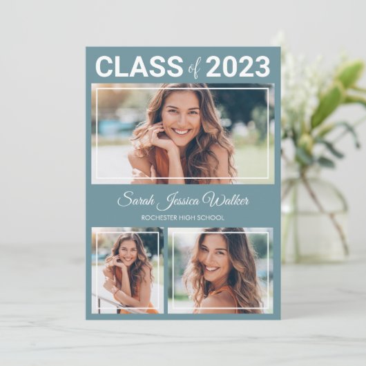 Fotoaankondiging 2023 van de High School Afstudere Aankondiging (Staand voorkant)