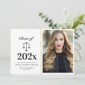 Fotoaankondiging afstuderen Elegant law school Kaart (Staand voorkant)