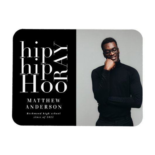 Fotoaankondiging afstuderen heuphoornkop magneet (Horizontaal)