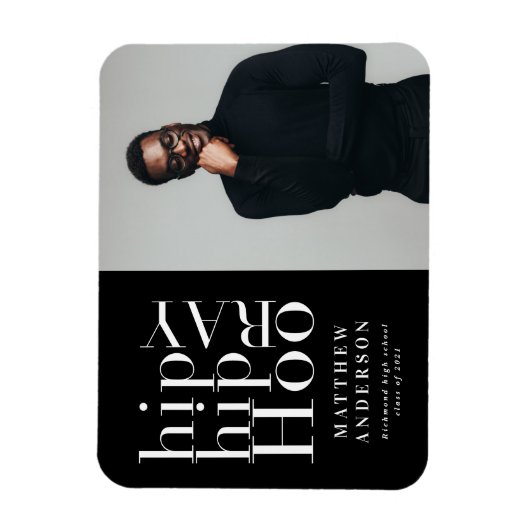 Fotoaankondiging afstuderen heuphoornkop magneet (Verticaal)