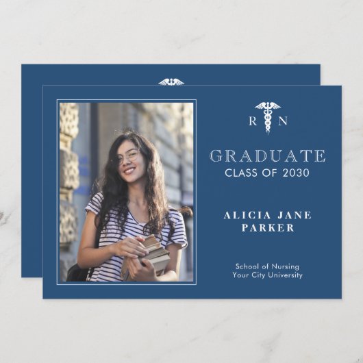 Fotoaankondiging afstuderen jaar verpleegschool (Voorkant / Achterkant)