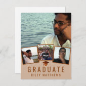 Fotoaankondiging afstuderen koper Modern 4 Briefkaart (Voorkant / Achterkant)