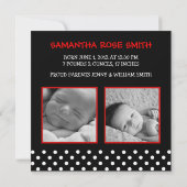 Fotoaankondiging Cute Ladybug Red & Black Baby Aankondiging (Achterkant)