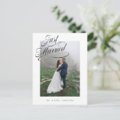 Fotoaankondiging door Fancily Married Elopement Aankondigingskaart (Staand voorkant)