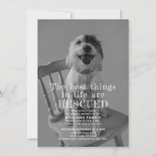 Fotoaankondiging gered Pet Adoption Kaart (Voorkant)