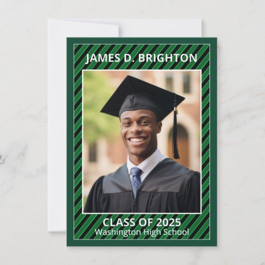 Fotoaankondiging groen Afstuderen Aankondiging (Voorkant)