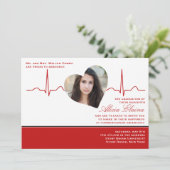 Fotoaankondiging hartslag/uitnodiging kaart (Staand voorkant)