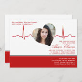 Fotoaankondiging hartslag/uitnodiging kaart (Voorkant / Achterkant)