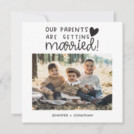 Fotoaankondiging ouders die getrouwde kinderen kri aankondiging (Voorkant)
