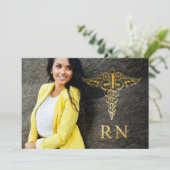 Fotoaankondiging RN BSN Graduation Party Kaart (Staand voorkant)