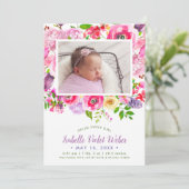 Fotoaankondiging van Bright Blooms Baby Girl Aankondiging (Staand voorkant)