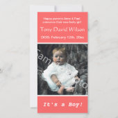 Fotoaankondiging van de baby. Voeg je foto toe Aankondiging (Voorkant)