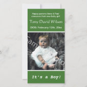 Fotoaankondiging van de baby. Voeg je foto toe Aankondiging (Voorkant)