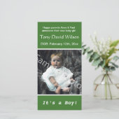 Fotoaankondiging van de baby. Voeg je foto toe Aankondiging (Staand voorkant)