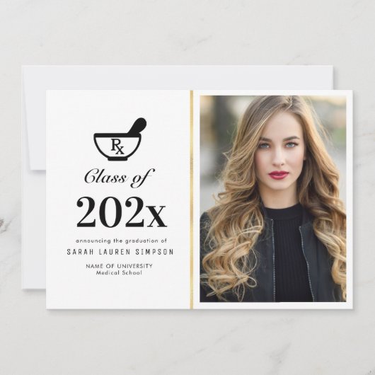 Fotoaankondiging van Elegant apotheker afstuderen Kaart (Voorkant)