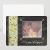 fotoaankondiging verlovings witte rozen aankondiging (Voorkant / Achterkant)