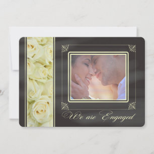 fotoaankondiging verlovings witte rozen aankondiging