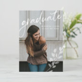 Fotoaankondiging waterverf Elegant afstuderen Kaart (Staand voorkant)