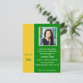 Fotoaankondiging zwart/geel Afstuderen Kaart (Staand voorkant)