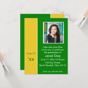 Fotoaankondiging zwart/geel Afstuderen Kaart
