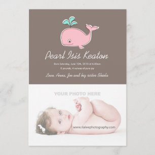 Fotoaankondigingen roze walvis aankondiging