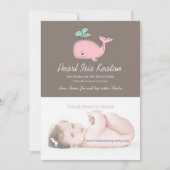 Fotoaankondigingen roze walvis aankondiging (Voorkant)