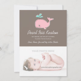 Fotoaankondigingen roze walvis aankondiging