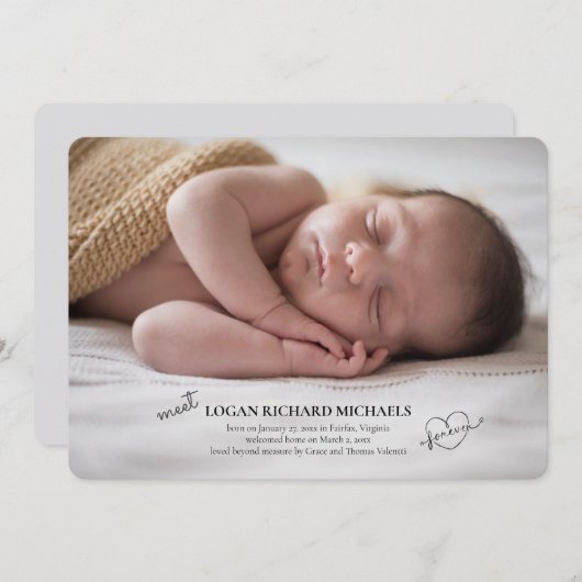 Fotoadoptiemededeling naar eer en geweten kaart (Voorkant / Achterkant)