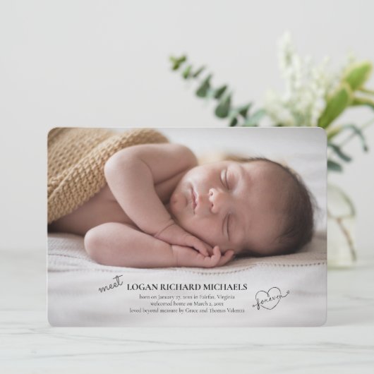 Fotoadoptiemededeling naar eer en geweten kaart (Staand voorkant)