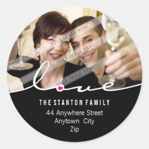 FOTOADRES STICKER: liefdesverdeling 3 Ronde Sticker