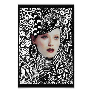 Fotoafdrukken met schuin gezicht foto afdruk