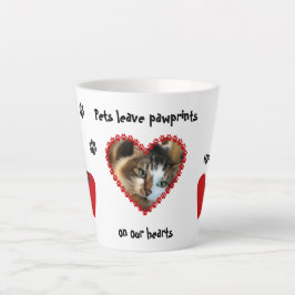 Fotoafdrukken op ons hart latte mok
