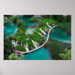Fotoafdrukken van meren en watervallen. Plitvice K Poster