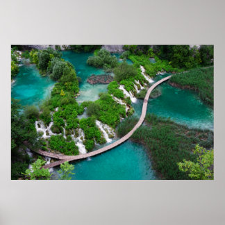 Fotoafdrukken van meren en watervallen. Plitvice K Poster