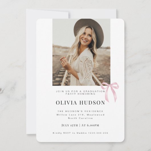 Fotoafstudeerfeest Uitnodiging aankondiging (Achterkant)