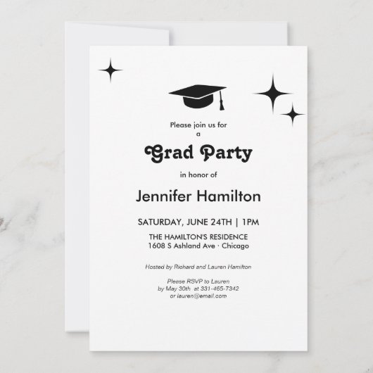 Fotoafstudeerfeest Uitnodiging aankondiging (Achterkant)