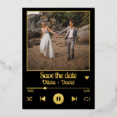 Fotoalbum Hoesje Muziek Afspeellijst De datum opsl Folie Uitnodiging (Voorkant)