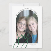 FotoArch met Huge Joy Script - botanische achterzi Feestdagenkaart (Voorkant)